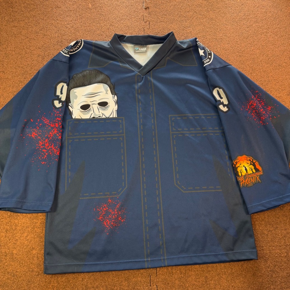 LAGA Michael Myers Halloween Hockey Jersey 2022 Draft Tournament Phoenix Navy 9